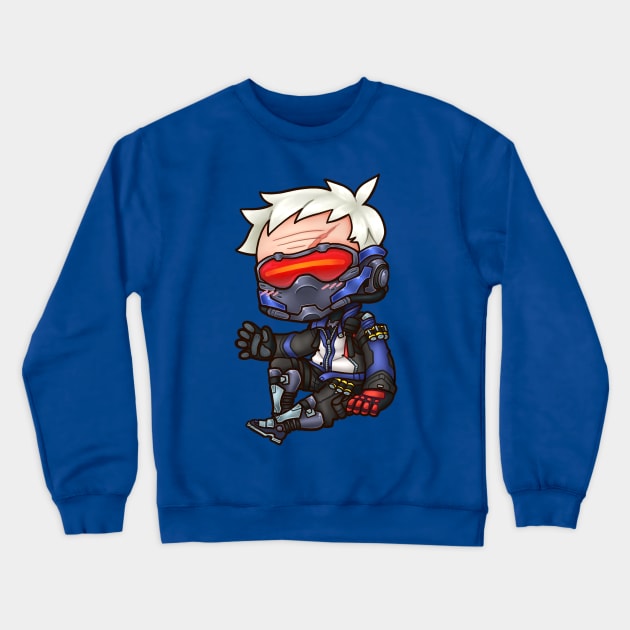 Chibi Soldier76 Crewneck Sweatshirt by roesart